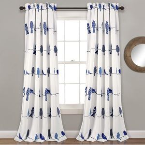 Cynthia Rowley navy blue bird curtains! 💙🐦